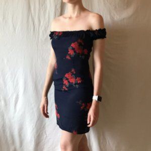 Navy Floral Mini Dress - Brandy Melville